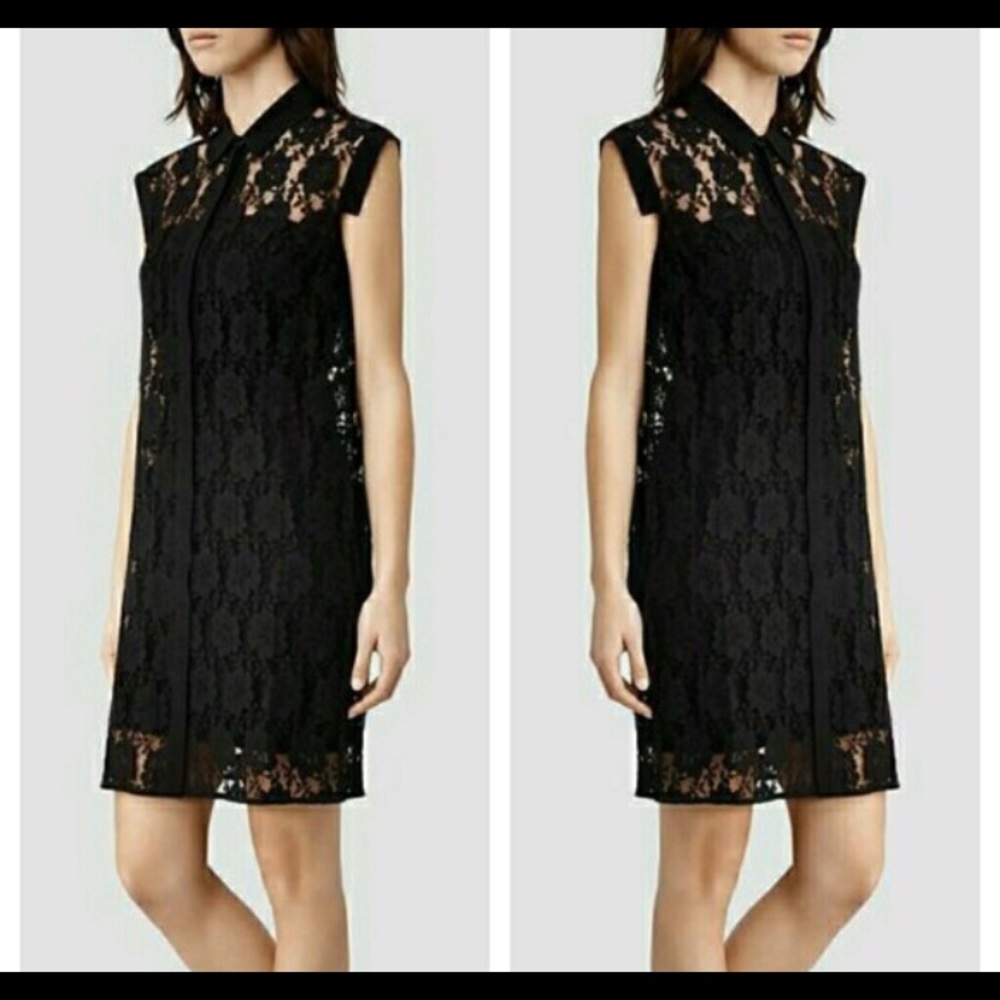 All Saints black lace dress